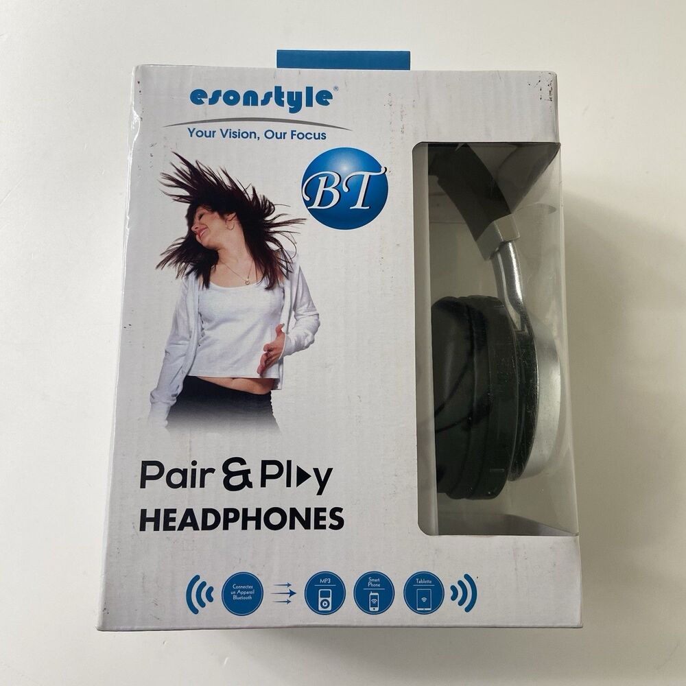 Esonstyle "Pair & Play" Bluetooth Headphones Rechargeable Wireless Microphone